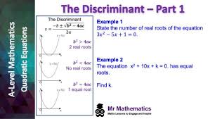 The Discriminant Mr Mathematics Com