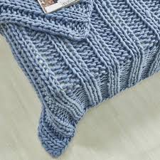 Cozy Tyme Vielkis Channel Knit Throw Blanket Light Blue