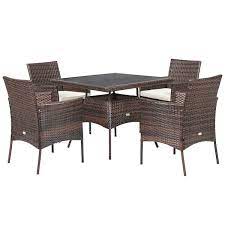 Wicker Patio Outdoor Dining Table Set
