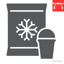 Frozen Food Glyph Icon Fish And Shrimp