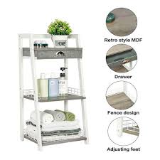 White Bathroom Ladder Shelf