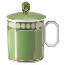 Signum Mug With Lid Porcelain Green