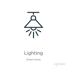 Linear Lighting Outline Icon Isolated