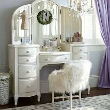 Glass And Wooden White Dressing Table