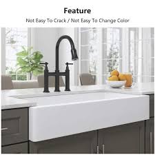 White Ceramic Farmhouse Kitchen Sink