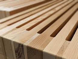 Large Slatted Cedar Bench View