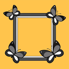 Erfly Frame Hand Drawn Flat Stylish