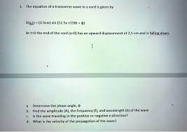 The Equation Of A Transverse Wave In A