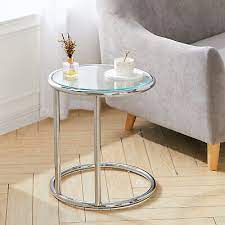 Small Coffee Table Round Tempered Glass