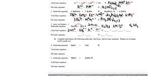 Net Ionic Equations Advanced Chem
