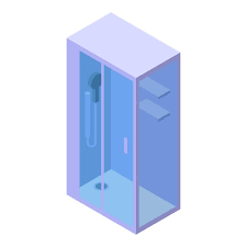 Glass Shower Stall Icon Isometric
