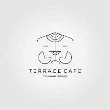 Line Art Terrace Cafe Outdoor Logo