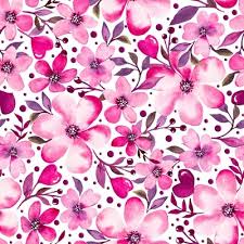 Violet Romantic Flor Fabric Wallpaper