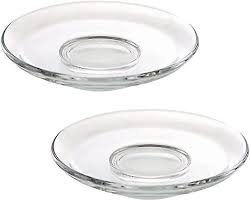 4pcs Premium Clear Glass Plate Saucers