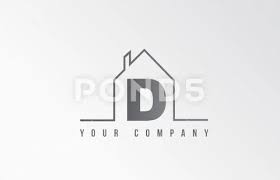 D Home Alphabet Icon Logo Letter Design
