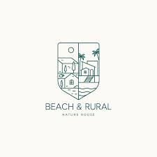 Rural Village Beach Houses Linear Badge