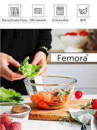 Buy Femora Glass Microwave Safe Mixing
