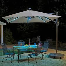 Square Cantilever Solar Led Umbrella