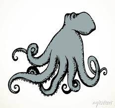 Octopus Vector Drawing Icon Sign