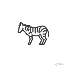 Zebra Animal Line Icon Linear Style