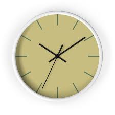 Wall Clock Solid Design Green White