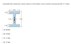maximum shear stress in the beam cross