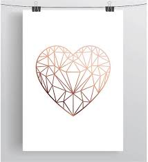 Heart Print Copper Printable Art