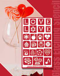 Love Symbols Glass Etching Stencils Fun