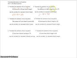 Translating Sentences Into Equations