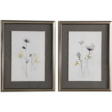 Two Panel Framed Flower Art Print