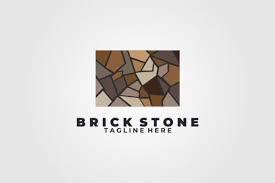 Brick Stone Icon Logo Vector Graphic By