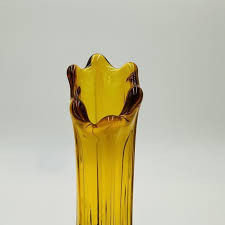 Kanawha Bud Vase Glass Amber Vintage