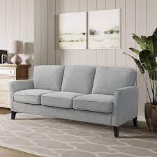 Flared Arm Polyester Rectangle Sofa