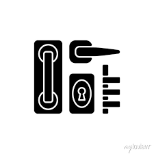 Door Hardware Black Glyph Icon Locks