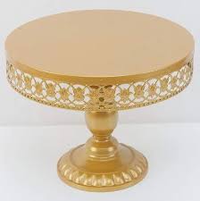 Antique Gold Metal Cake Stand Round