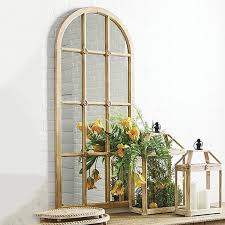 Arched Windowpane Wall Panel Mirror