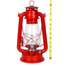 Red Metal Hurricane Oil Lantern