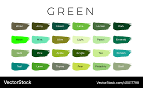 Green Paint Color Swatches With Shade