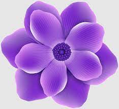 Line Art Tree Flower Purple