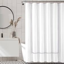 Double Border Cotton Shower Curtain 1