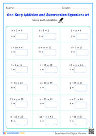 One Step Equations Worksheets 2024