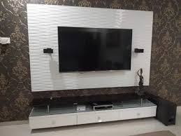 Black White Wooden Tv Wall Unit For