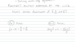 Solving Multi Step Equations Math