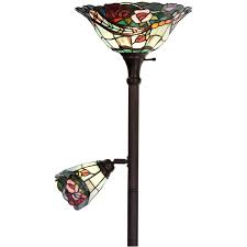 Stained Glass Torchiere Floor Lamp
