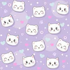 Cute Seamless Pattern Pretty Kittens