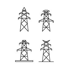 Electrical Tower Icon Flat Design Vector