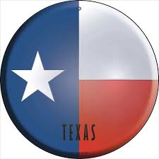 Texas State Flag Round Circular Novelty