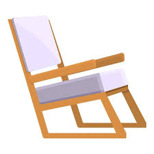 Textile Wood Chair Icon Cartoon Vector