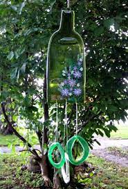 Wine Bottle Melted Wind Chime Bright