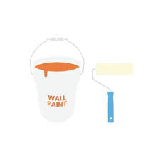 Paint Roller And Wall Paint Bucket Flat